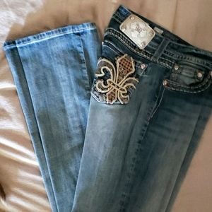 Miss Me signature boot cut jeans light denim